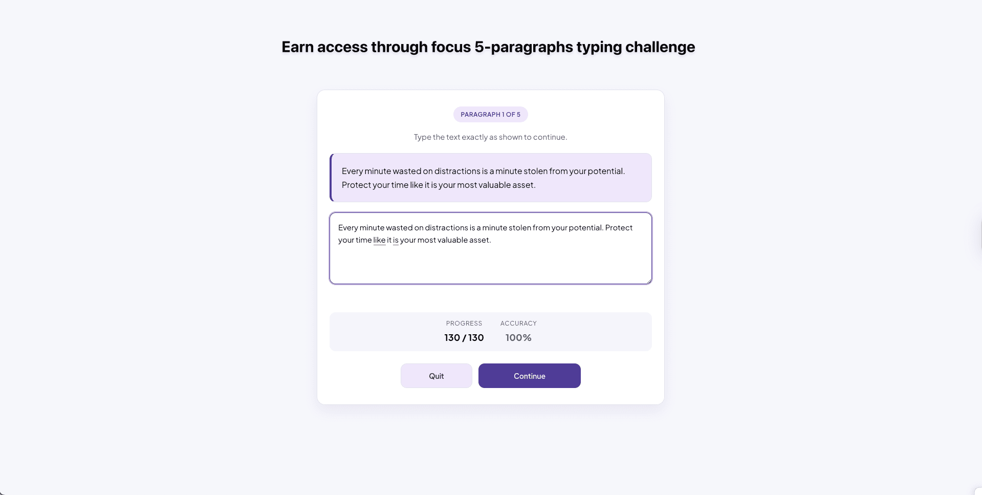 ResistGate Chrome extension typing friction challenge before unlocking a blocked site